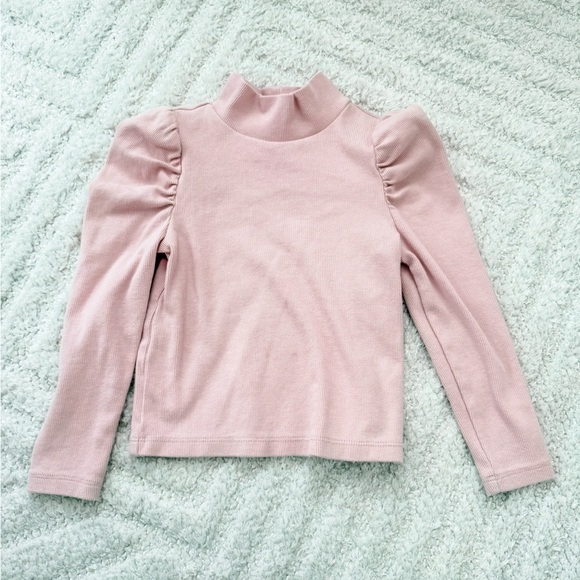 GAP Other - Gap baby Toddler Girl Puff Sleeve Ribbed Turtleneck Dusty Pink Shirt Size 3T